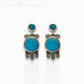 Silver Art Deco Turquoise Small - Earrings